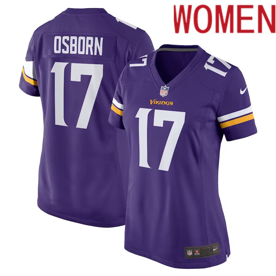 Women Minnesota Vikings #17 K.J. Osborn Nike Purple Game NFL Jersey->women nfl jersey->Women Jersey